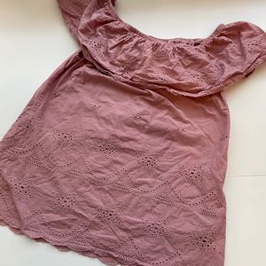 Knox rose Dusty rose eyelet top medium